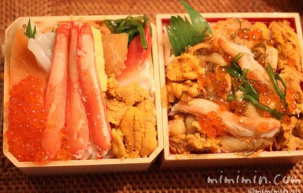 北海道物産展の北海岸の海鮮弁当の写真
