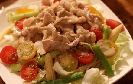 豚しゃぶサラダの冷やし中華のレシピの写真