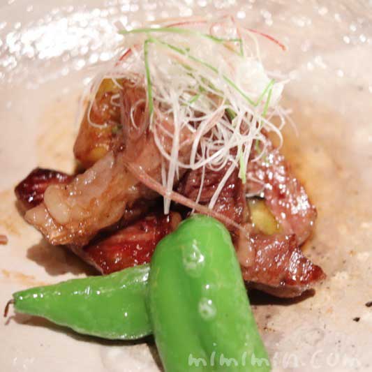 サーロインと丸茄子の山椒ソース　織野菜|日本料理 舞の画像